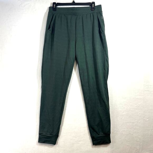 NWT Eddie Bauer Medium Heather Olive Joggers Sweatpants Green Lounge Women's - Picture 2 of 10